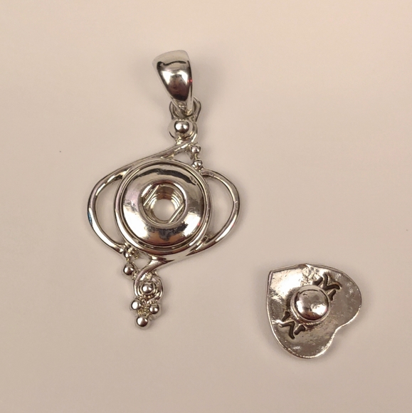 NEW Silver 12mm Mini Snap Pendant Magnolia & Vine - Picture 3 of 7